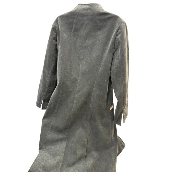 VTG Gino Rossi Wilson Suede Black Leather Jacket Women’s SZ 8 Trench Union Made - Picture 4 of 6